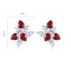 Gemfiori Anster High Quality S925 Lab Grown Ruby Earring Stud Dainty Gemstone Stud Earrings for Women Daily Wear Gift