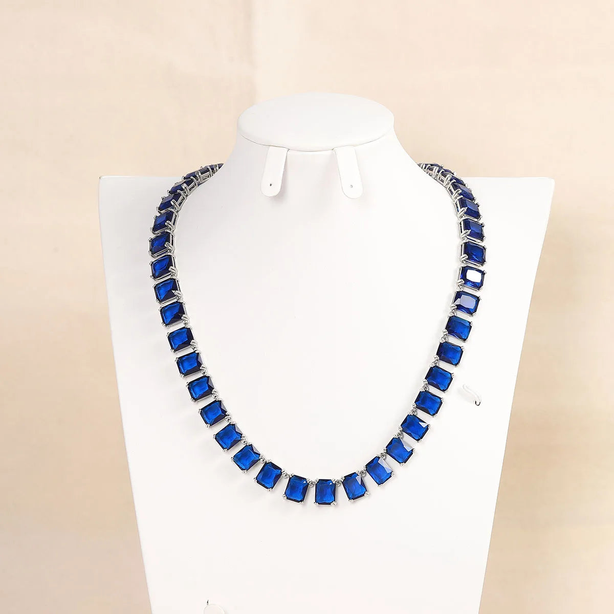 S&S Rectangle Crystal Tennis Chain Choker Necklace — Blue, Red, Green & Multi | S&S Collection