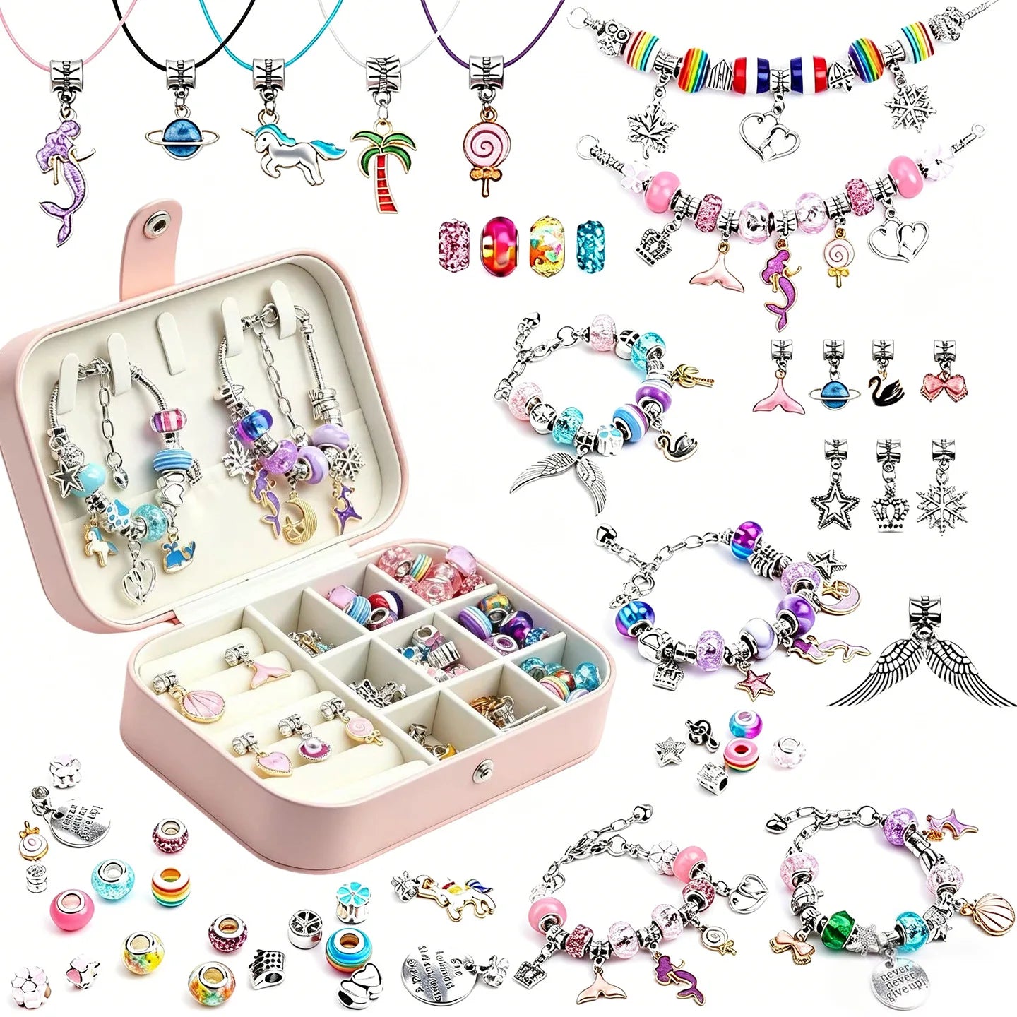 Kids Jewelry, Educational & Leisure DIY Crystal Beaded Bracelet, Gift Box Set for Girls Birthday