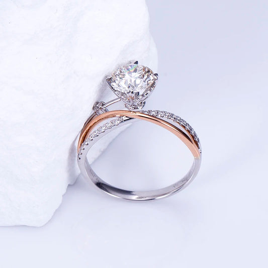 Gemfiori MSR-1513 18K White Gold 1.5ct D VS1 Round Cut Lab Diamond IGI Certification Luxury Engagement Ring Lab Grown Diamond Ring