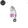 S&S Titanium Zircon Internally Threaded Eyebrow Stud | Multi-Shape & Colour
