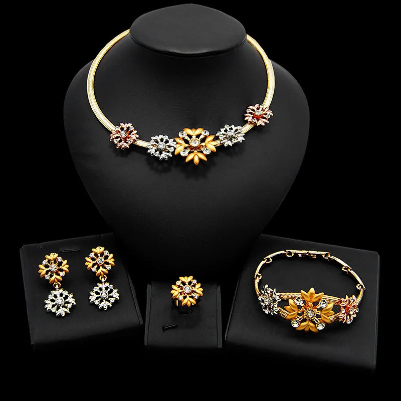 Zhuerrui Mother's Day Gift High Quality 18K Gold-plated I love You MOM Jewelry Set HD20070114