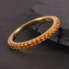 Gemfiori KH069 Abiding Manufacturer 1.5MM Multiple Color Stone Waterproof 925 Silver Thin Gold Plated Band Rings