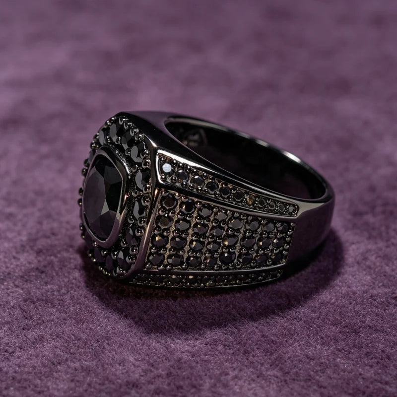 NEWLiFE BiG-BOSS Iced Out Moissanite Ring in Silver Plated for Men | Designer Hip-Hop Jewellery
