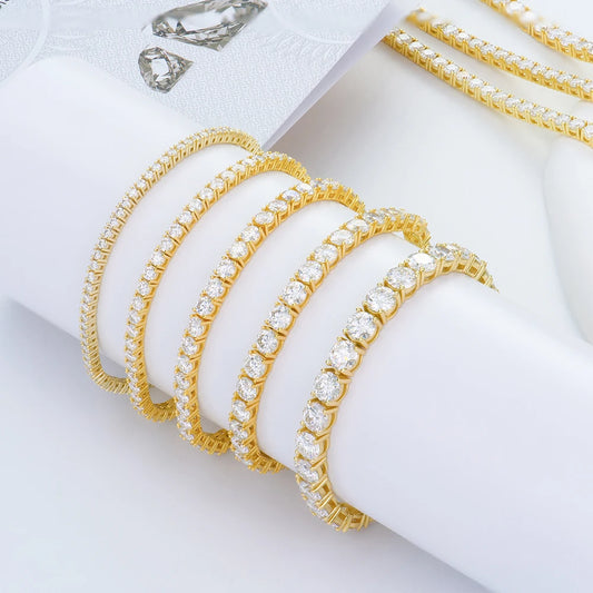 ArtistA Tennis Yellow Moissanite Bracelet in 925 Sterling Silver