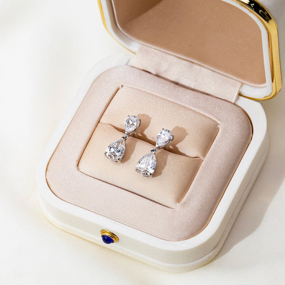 Gemfiori MSE-719 9K Gold Fancy Pear Cut Lab Grown Diamond 1ct Loose Lab Grown Diamond Earring Stud Earrings Factory Price Valentine Gift