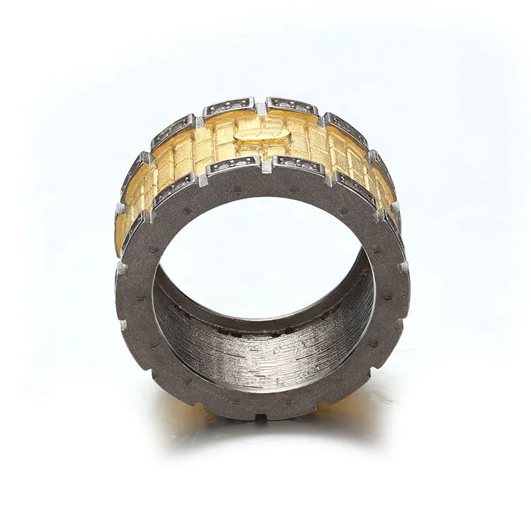 Black Rhodium 18k Gold Jewelry Ring 925 Sterling Silver White Zircon Women Ring