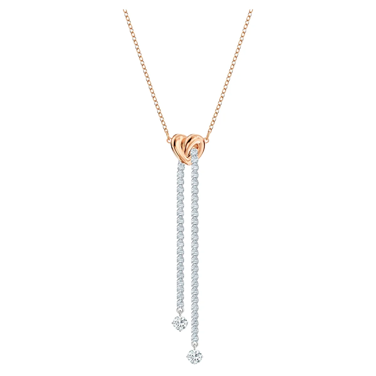 S&S Dainty Love Heart Pendant Necklace, Cubic Zirconia Key Interlocking Necklace Romantic Gift for Her