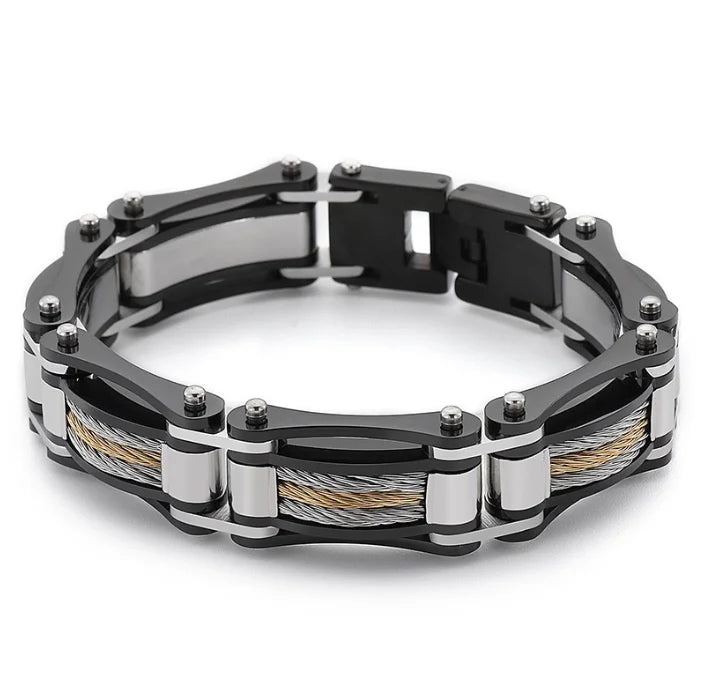 Rock Personality 316L Stainless Steel Bicycle Chain Bracelet Waterproof Sweatproof No Fade Chain Bracelet Fashion Chain Link