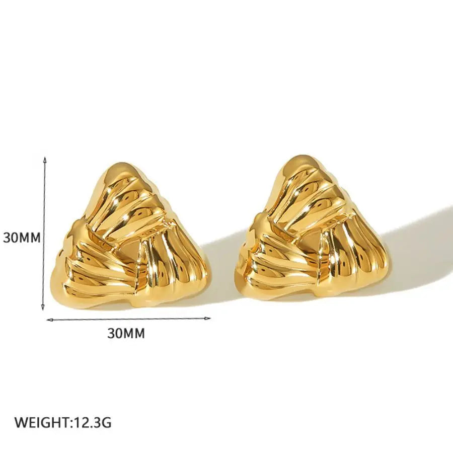 S&S Geometric Line Stud Earrings | 18K Gold Plated | S&S