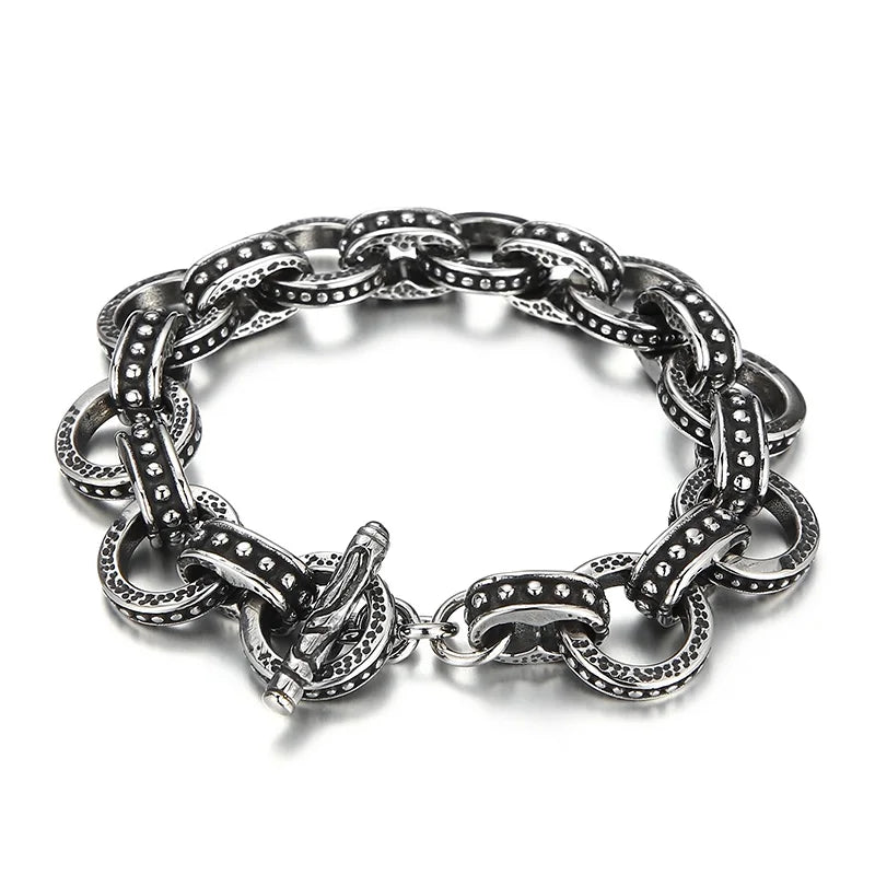 KALEN Punk Ring Links Bracelet – Silver