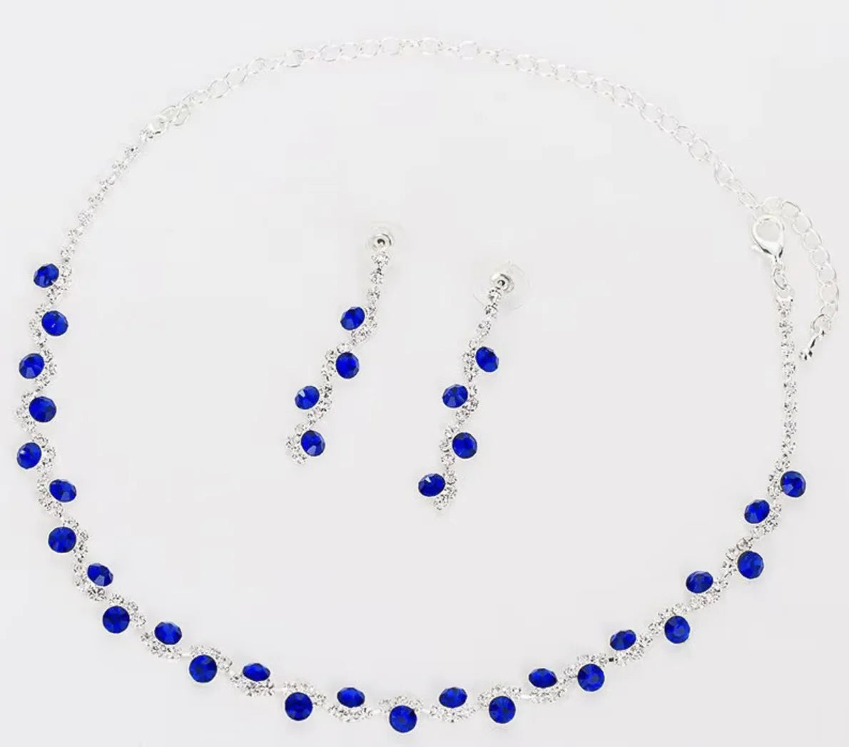 Fashion the Latest Bridal Jewelry Set Rhinestone Necklace Earrings Set Famous Designer Jewelry Set