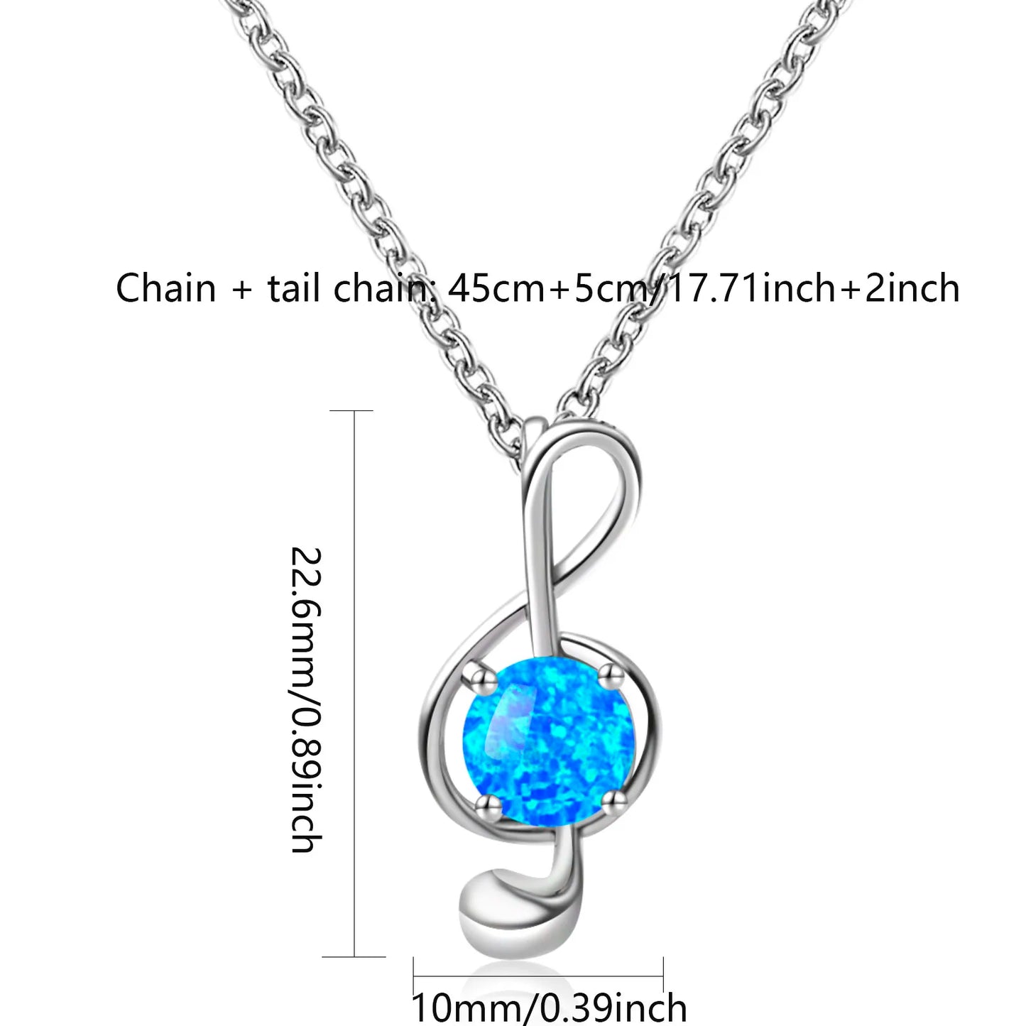 Aobao Silver Plated Copper Alloy Minimalist Geometric Opal Lab Created Lariat Necklace for Women
