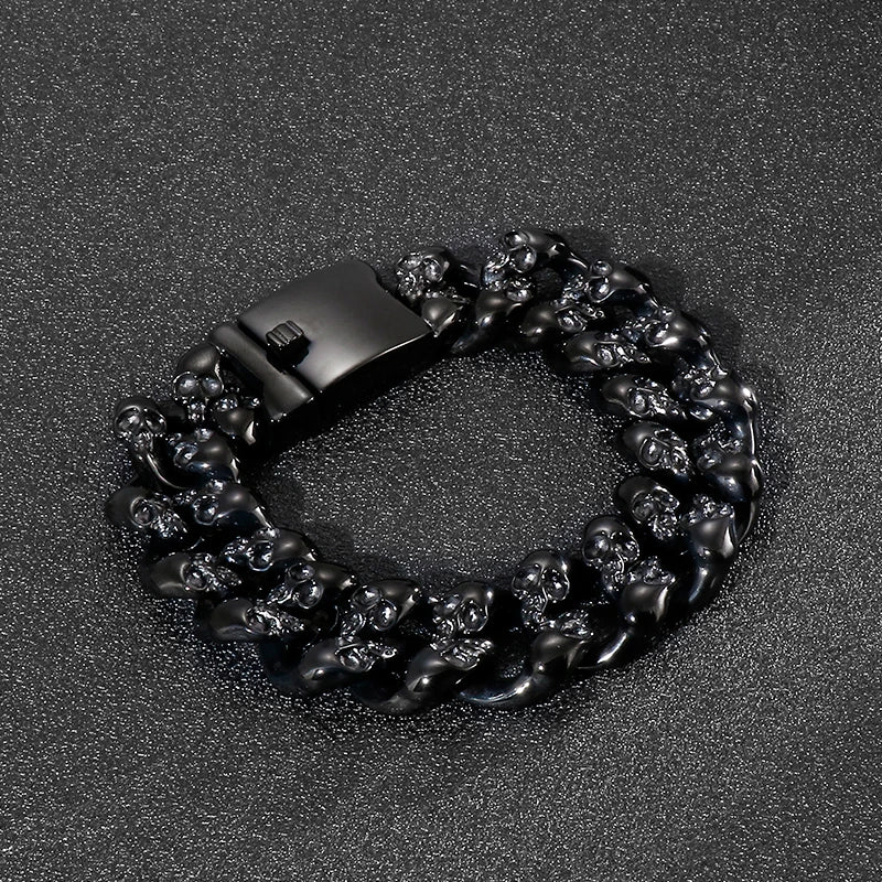 KALEN Punk Fine Fashion Jewelry Bracelets Stainless Steel Men Skull Links Bracelets Bangle