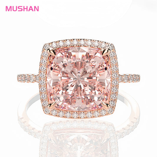 MUSHAN Jewelry Factory High Carbon Diamond 5CT Morgan Pink Fine Jewelry Wedding Bands Rings Luxury Designer S925 925 Silver Ring