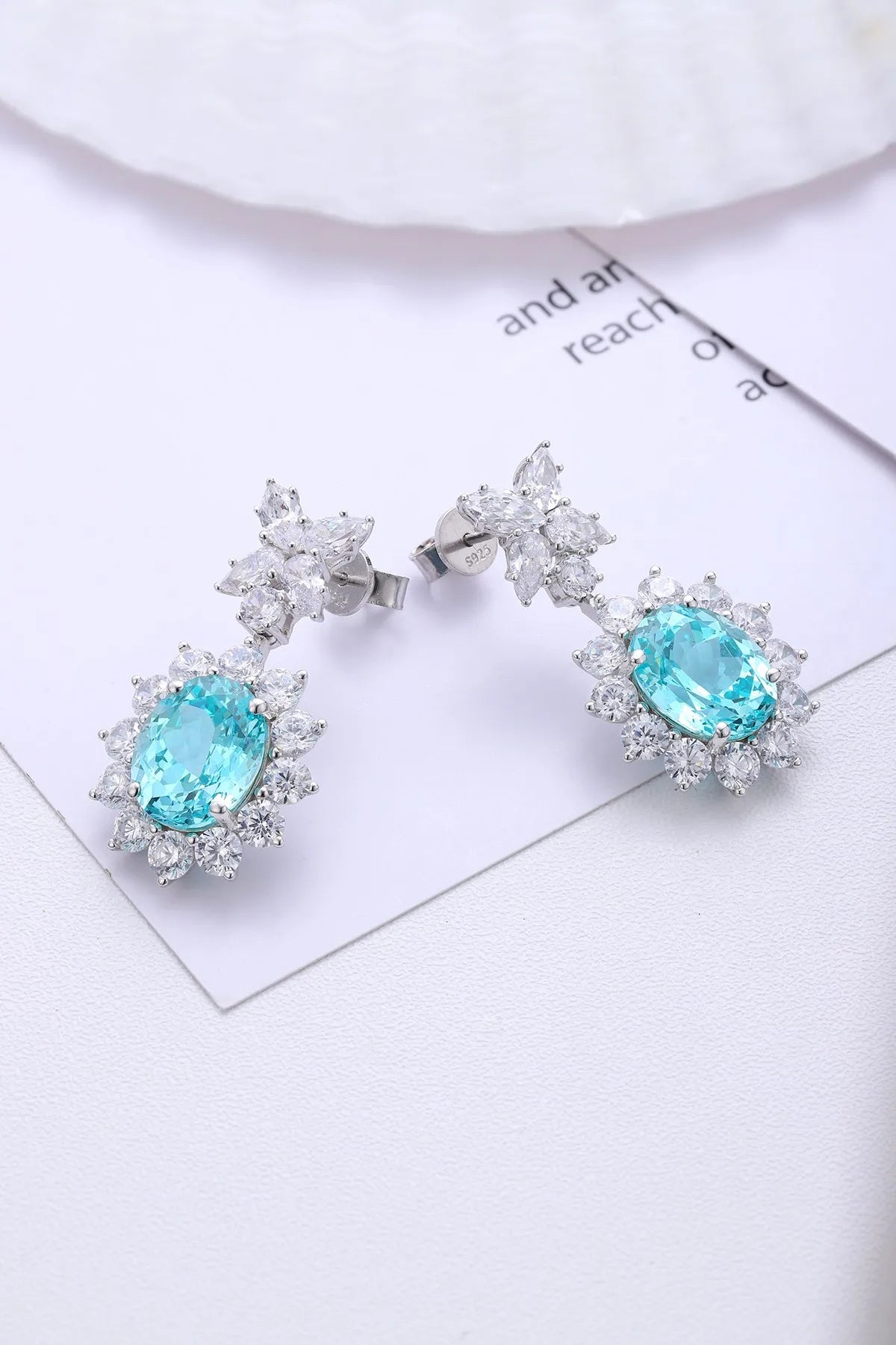 Gemfiori Anster High Quality S925 Lab Grown Paraiba Earring Stud Dainty Gemstone Stud Earrings for Women Daily Wear Gift