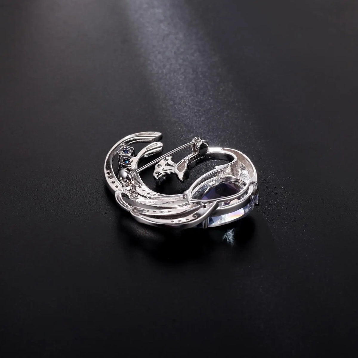 ArtistA C2979 Abiding Hot Sale Cute Design Good Price Natural Gemstone Mystic Quartz 925 Silver Two Usage Peacock Pendant Brooch Pin