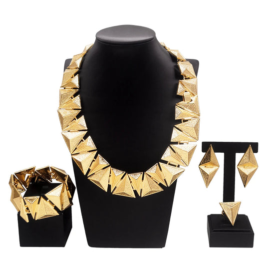 Zhuerrui Pendant Bangle Earrings Ring Chain Jewelry Set Italian Bridal Jewelry Set Women's Necklace Jewelry Set H00647