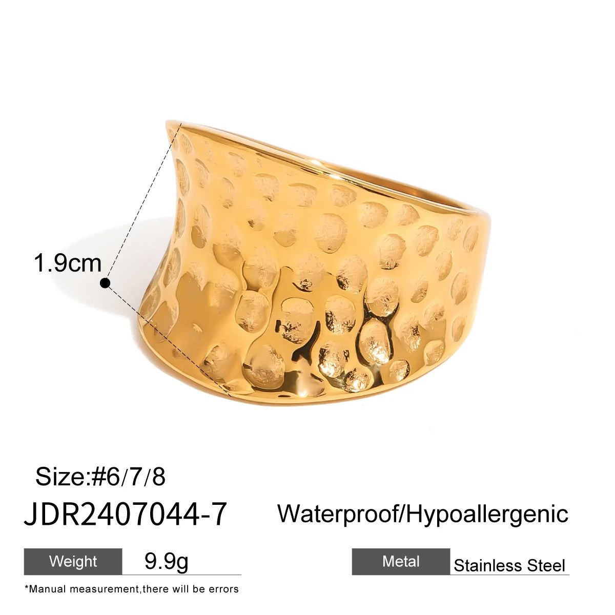 S&S Special-Shaped Natural Stone Ring | 18K Gold Plated | S&S