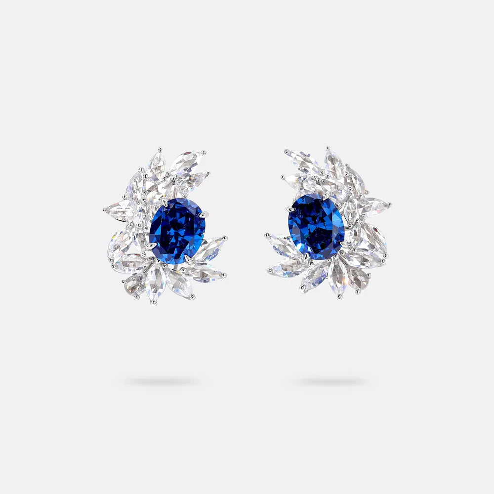 MUSHAN Jewelry Factory Pure Silver Stud Earrings With High-End Feel Electroplated Gold High Carbon Diamond Earrings