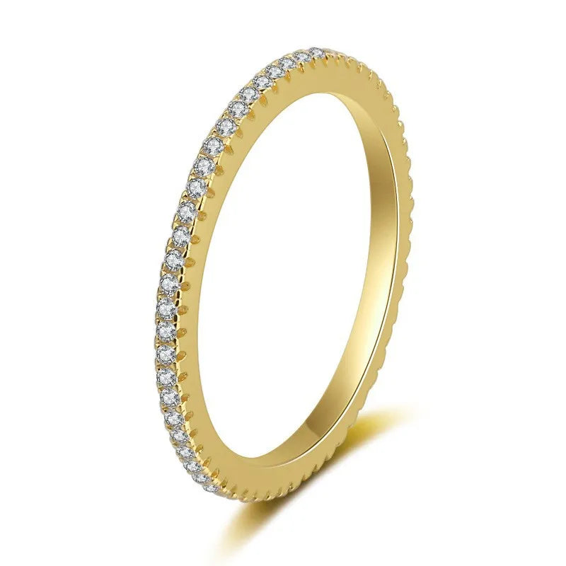 SILVERELLI 925 Sterling Silver Geometric Zirconia Ring | Women's Luxury Band