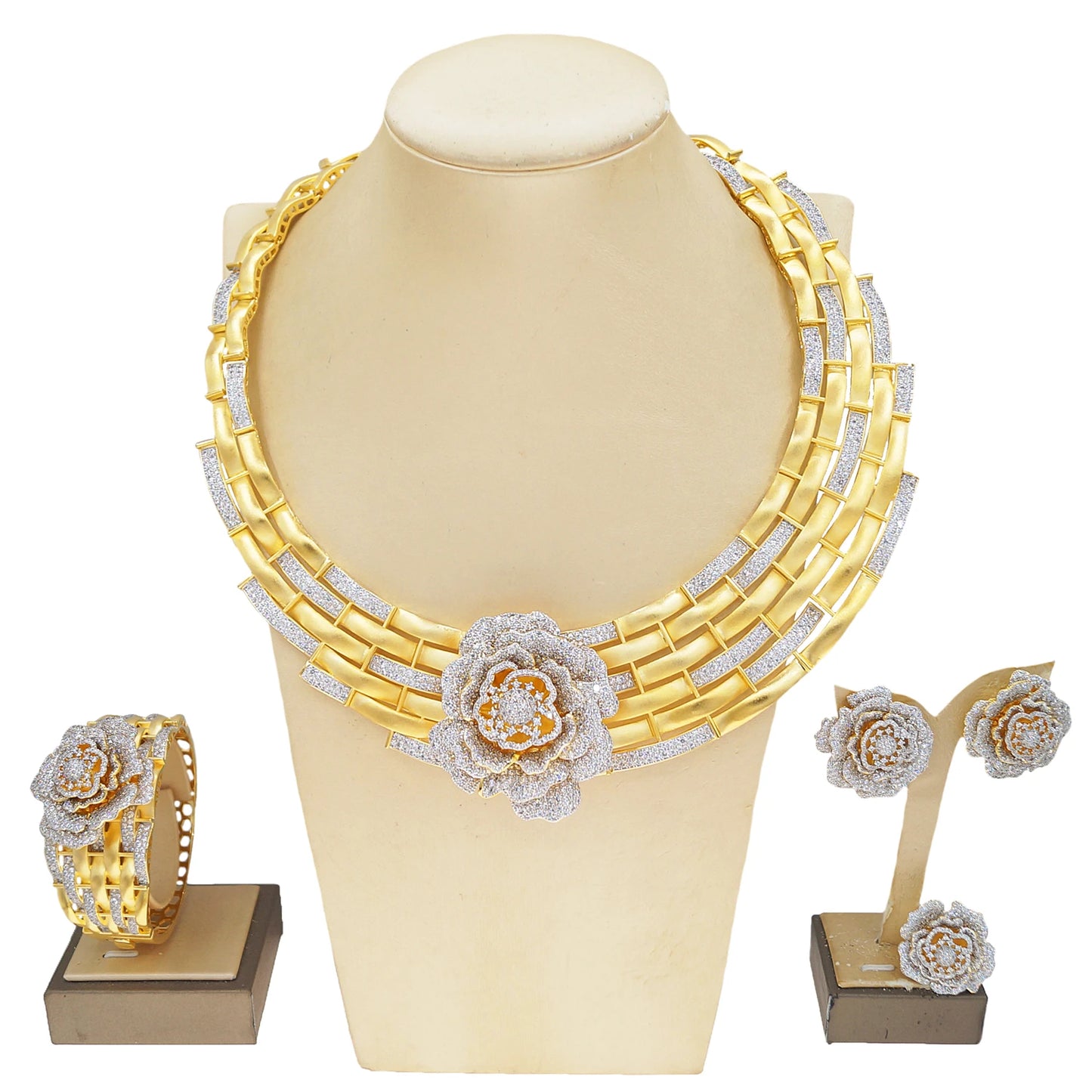 Zhuerrui New Design Sense Jewelry Set American High-end Diamond Series Ladies Classic Inheritance Wedding Four SetsHZ24013224