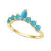 Gemfiori Abiding Classic Design 925 Silver Yellow Gold Plated Turquoise Rings Stacking Synthetic Gemstone Turquoise Ring in Stock