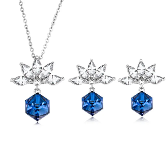 ArtistA Fashion 925 Sterling Silver Rhodium Plated Luxury Women's Jewelry Set Crystal High-grade Design Anniversary Gift