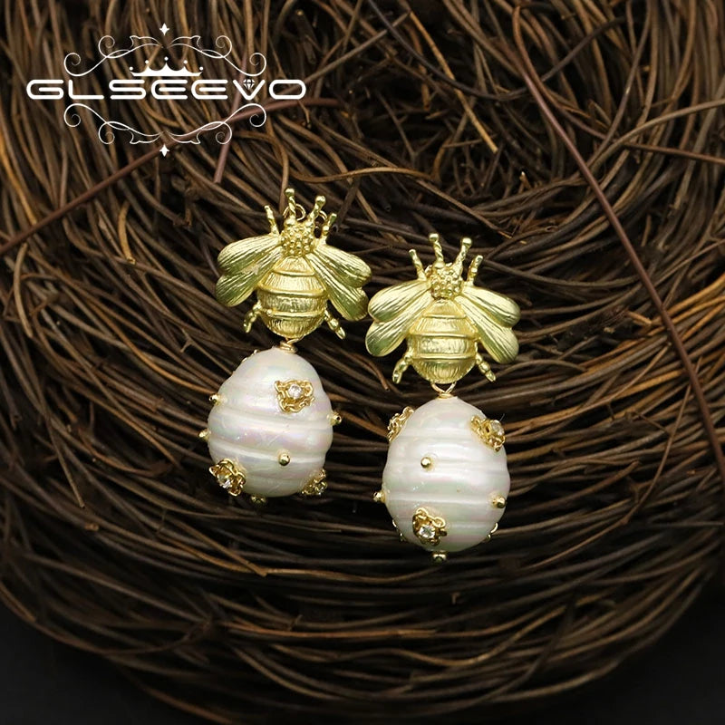 New Jewelry Natural Freshwater Baroque Pearl  Earrings 18K Gold Plated Jewelry Korean Designer Jewelry Earrings Wholesale Bulk