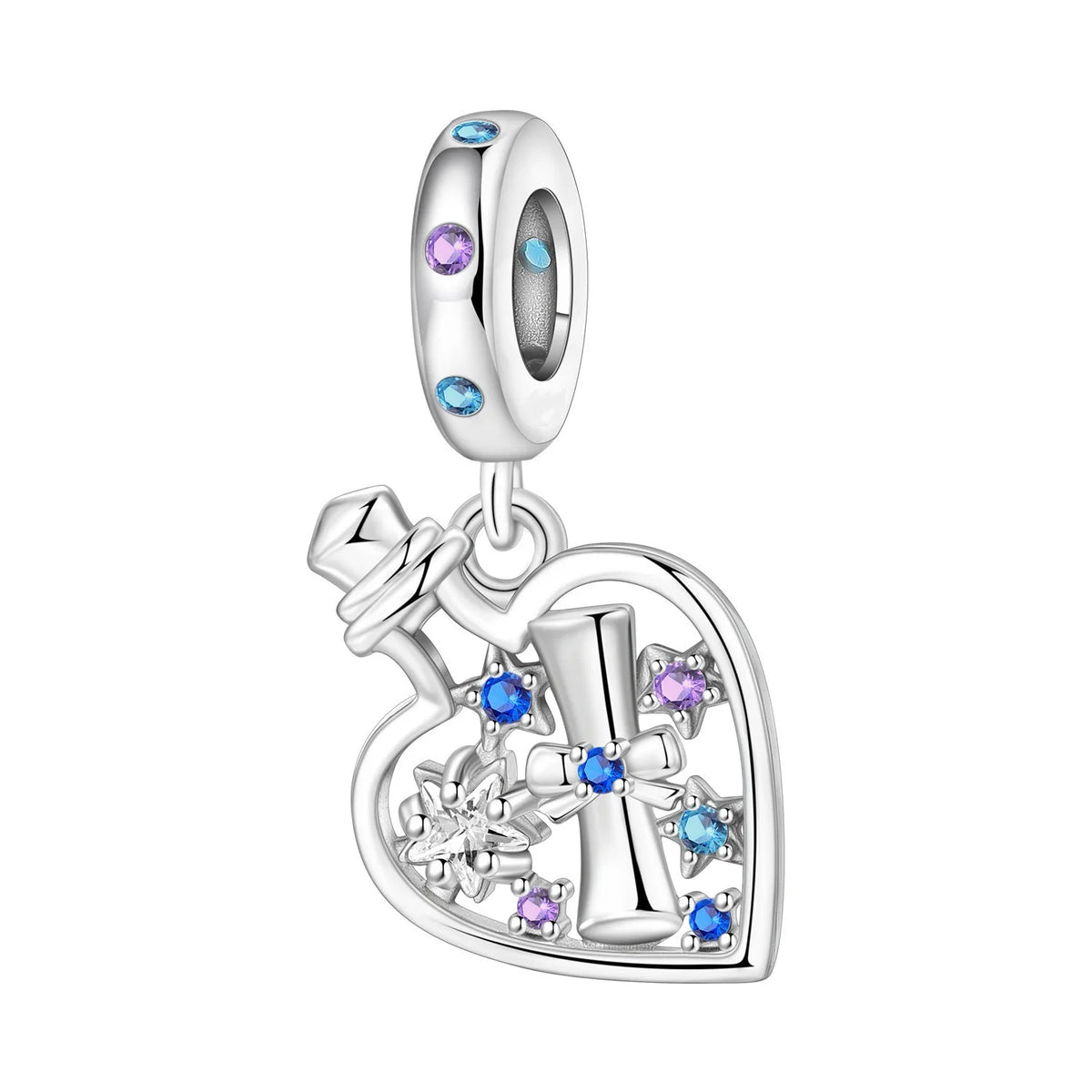 S&S Love-Themed Charm Pendant Collection | Silver Plated Alloy | 16 Designs | Bracelet & Necklace Charms | S&S Collection