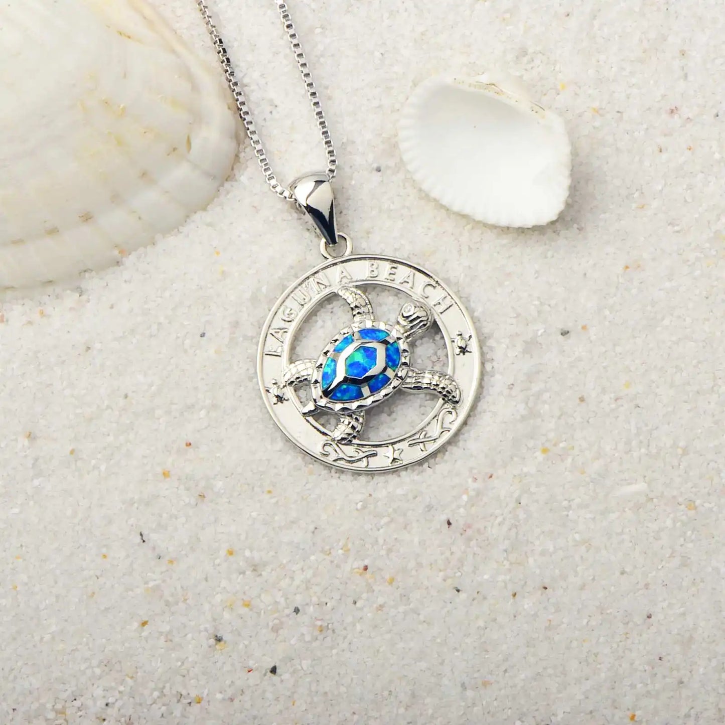 Vintage Animal TikTok INS Wind Hawaii Beach Explosion Copper Alloy Opal Turtle Pendant Necklace Women's Wholesale Inlaid Charms