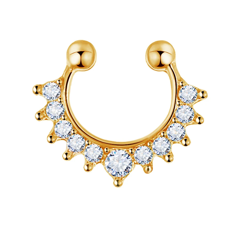 S&S Faux Septum Horseshoe Hoop Nose Ring | Non-Piercing | 9 Designs