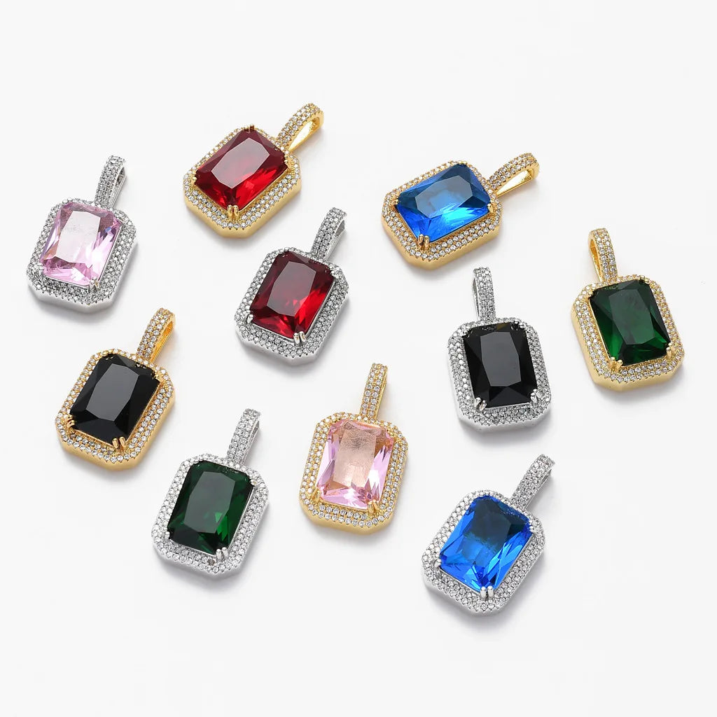 S&S Colourful CZ Geometric Pendant Necklace | Gold & Silver | S&S