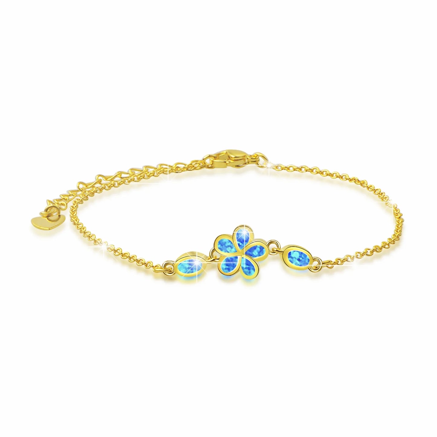 Handmade Platinum Flower Opal Anklet Gold Silver Plated Luxury Everyday Wear Jewelry for Women Wholesale