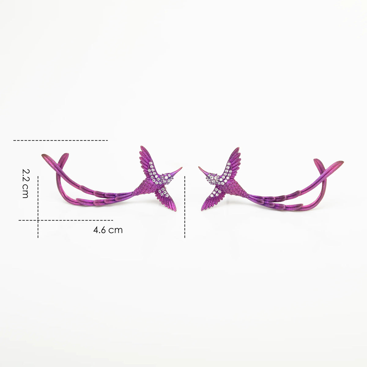S&S G23 Titanium Zircon Phoenix Stud Earring | Medical-Grade Piercing Jewellery