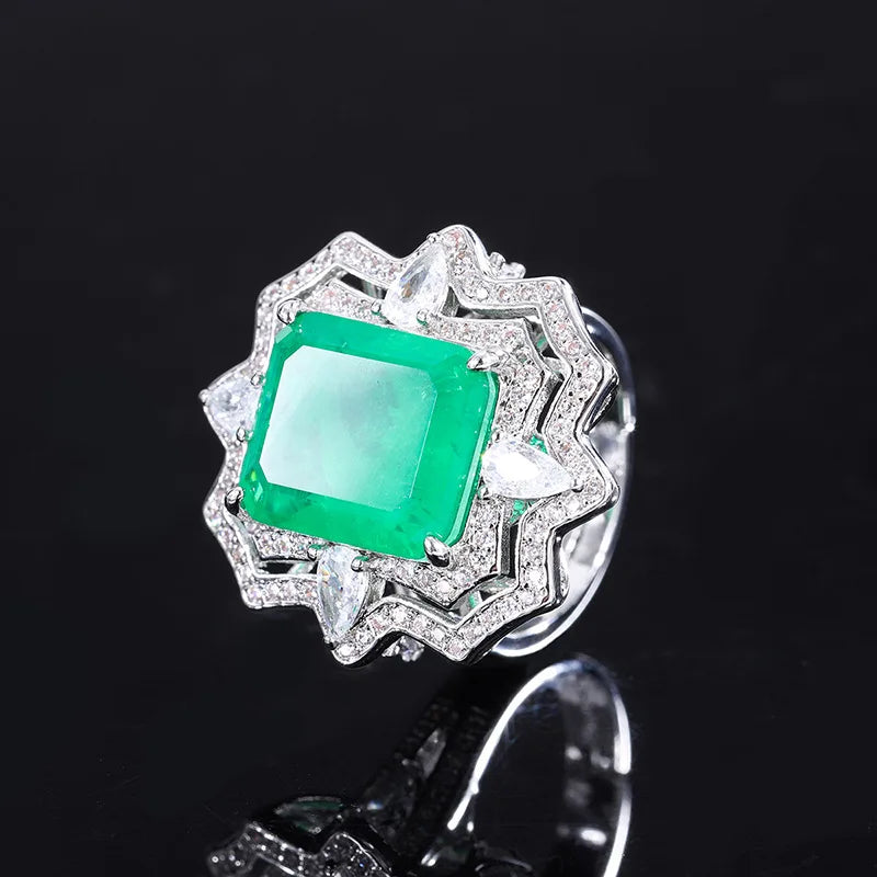 Gemfiori Luxury Zircon Pendant Ring Niche Design Fashionable Women's Jewelry Set