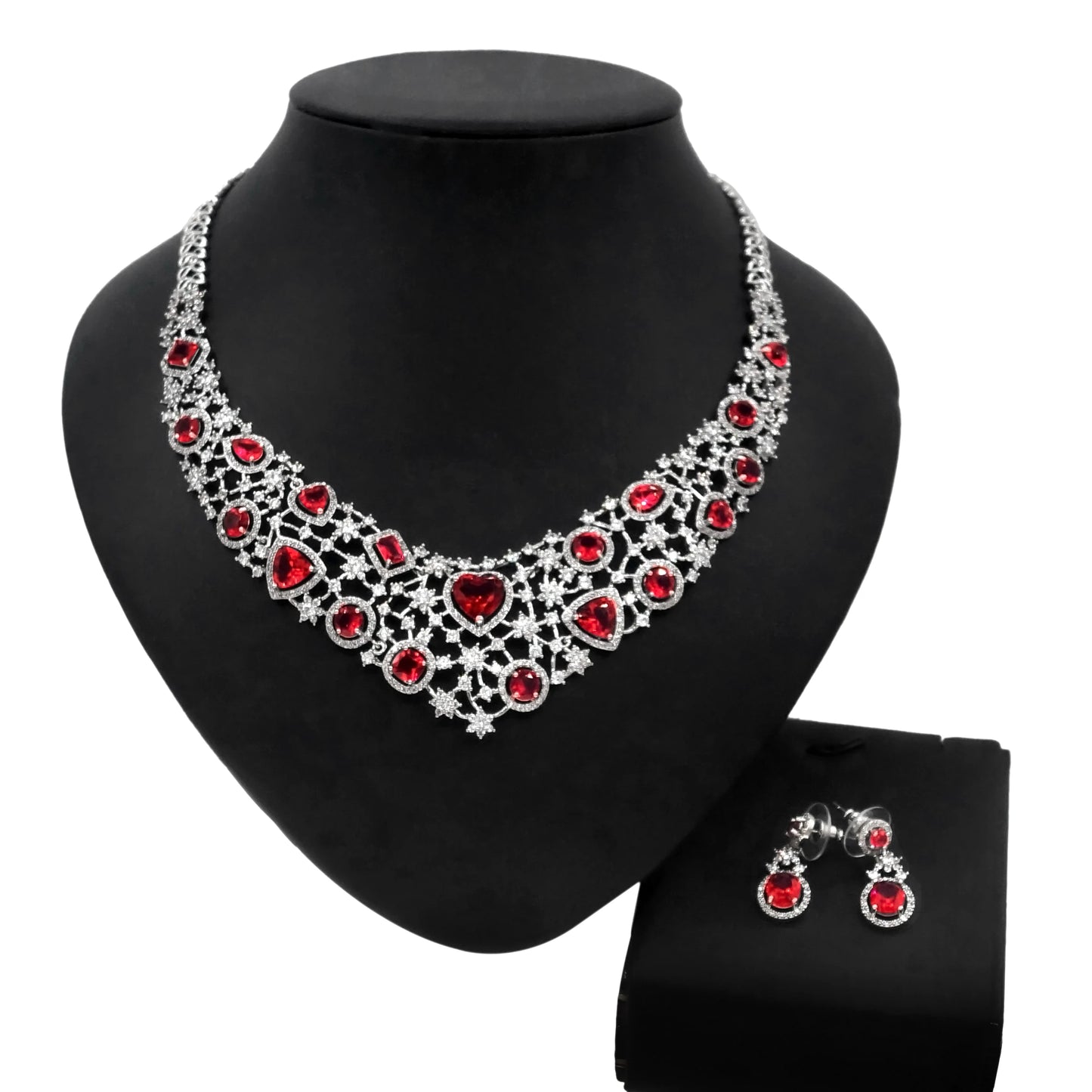 Zhuerrui Crystal Trendy Bangle Earrings Necklace Ring Jewelry Sets for Women Nigerian Wedding Bridal Accessories HG2101120