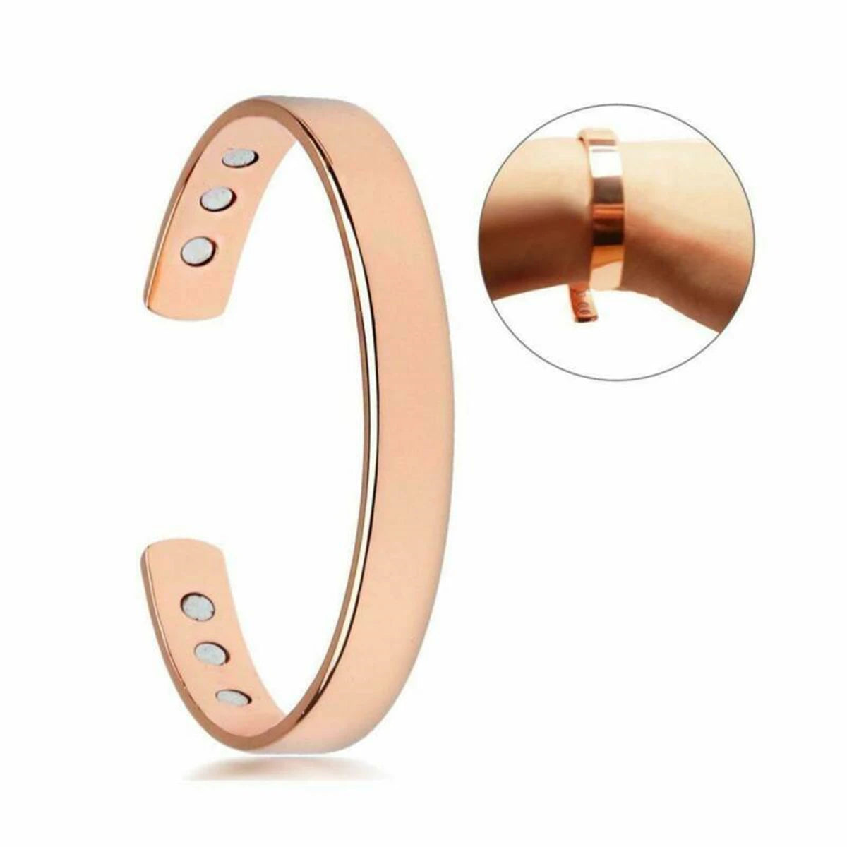 NewLife - Magnetic Rose Gold Adjustable Cuff Bracelet