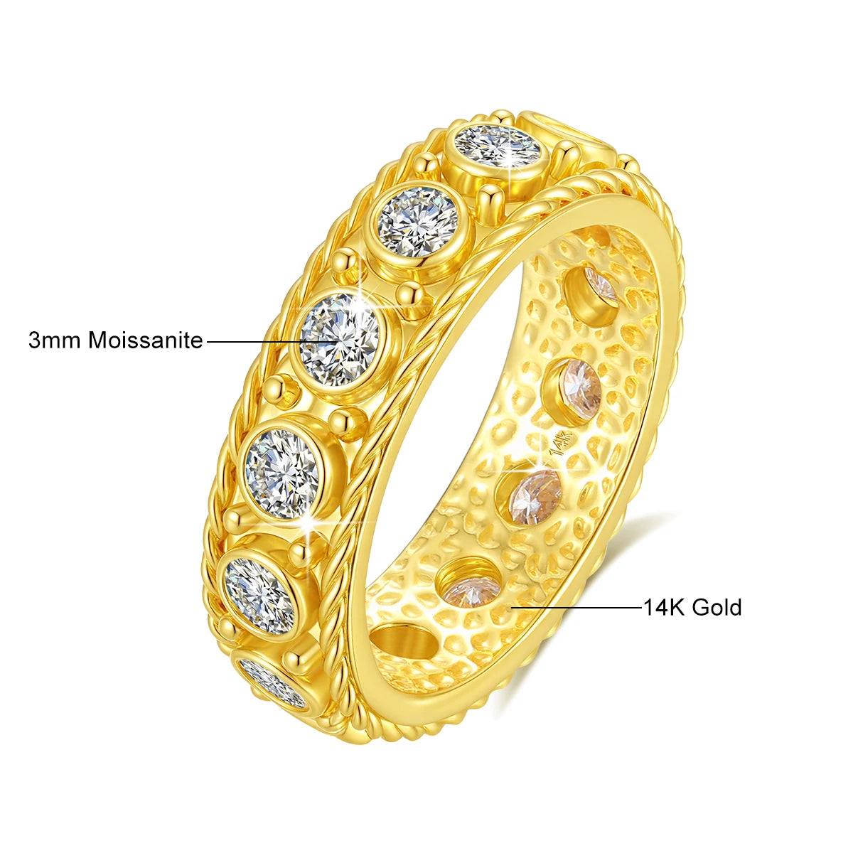 Gioiellieri Oro 14k Alta Calidad Engagement Promise Wedding Moissanite Ring for Couples High Quality Custom Gold Jewelry Personalised Gift