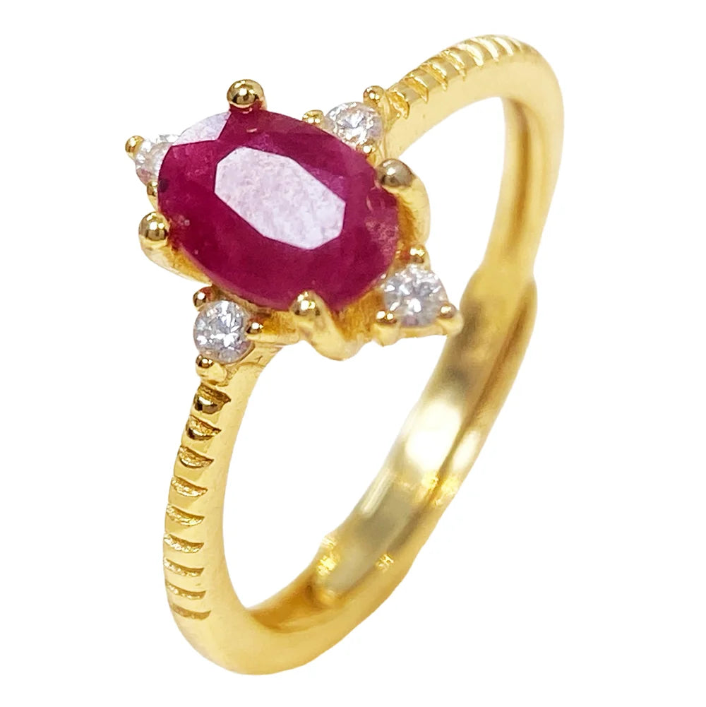 Gioiellieri Natural Ruby Fine Jewelry Ring 925 Sterling Silver Fashion Jewelry Rings for Ladies Low Cost Daily Casual Ornament