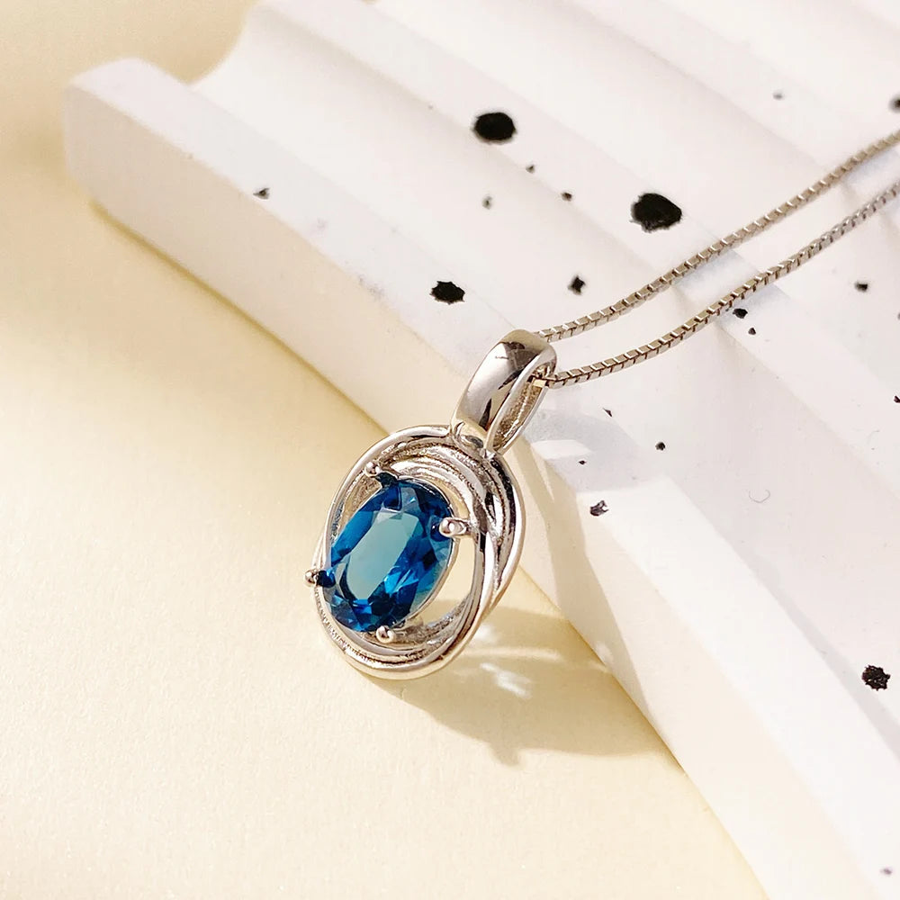 Gioiellieri Modern Minimalist 925 Sterling Silver Rhodium Plated Luxury Solitaire Fireworks Cutting Natural Crystal Pendant Necklace for