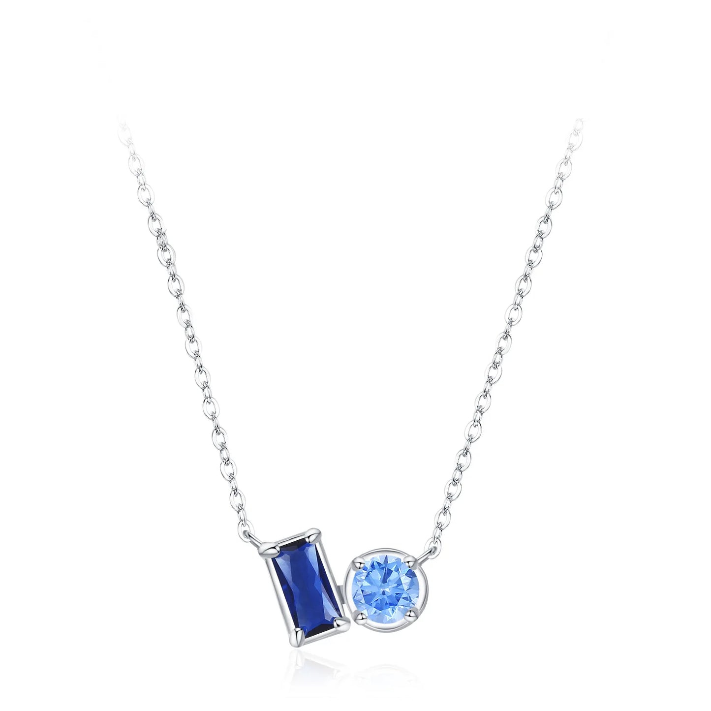 925 Sterling Silver Earrings Necklace Ring Three Piece Set Elegant Temperament Fashion Blue Jewelry Set Gift Set