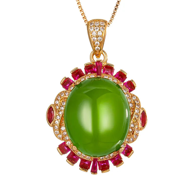 REDheart Rhodium & Gold Plated Flower Simulation Zircon Advanced Luxury Women's Trendy Necklace Set Certified