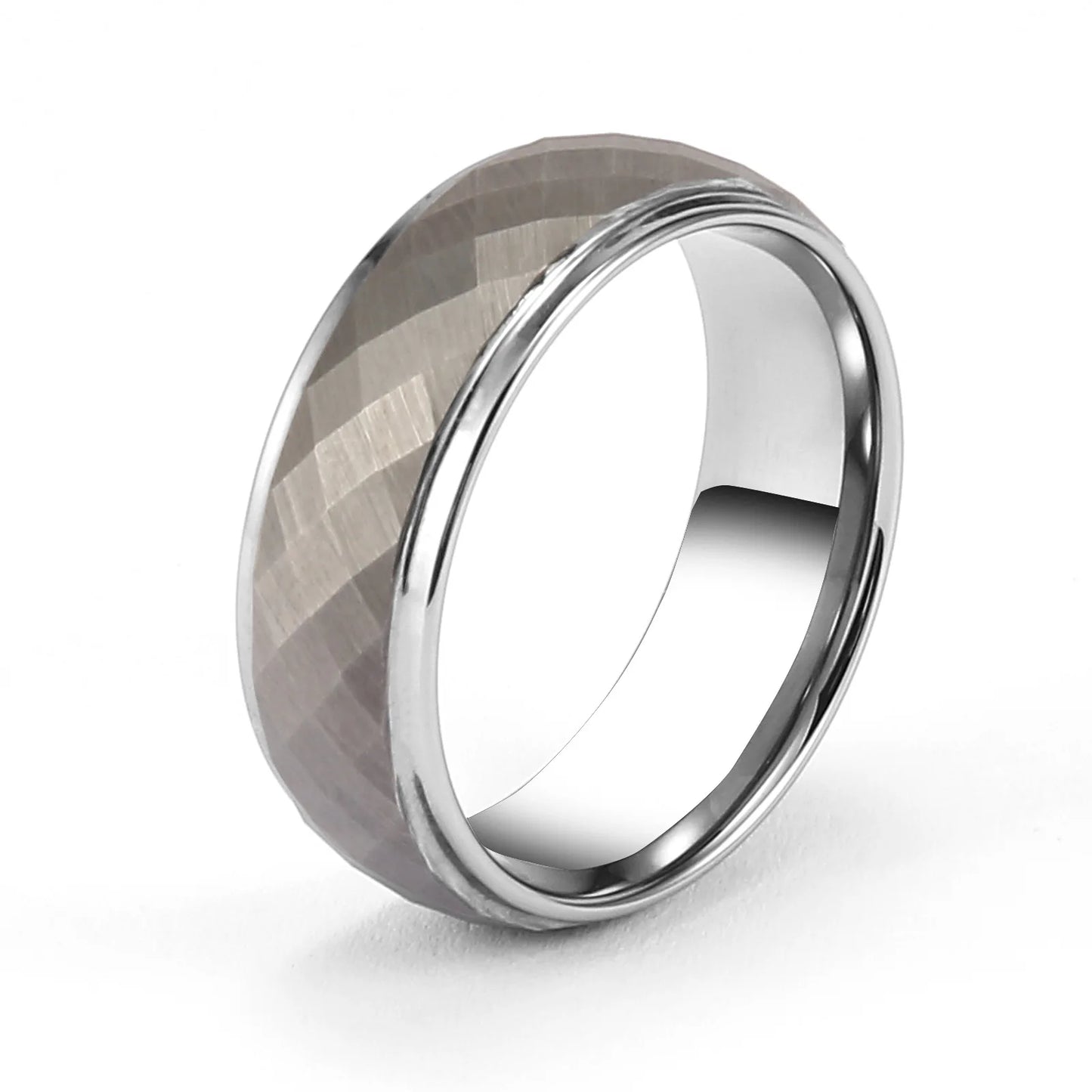 Multi Sided Tungsten Steel Ring for Men and Women, European and American Niche Couple, Titanium Steel Ring