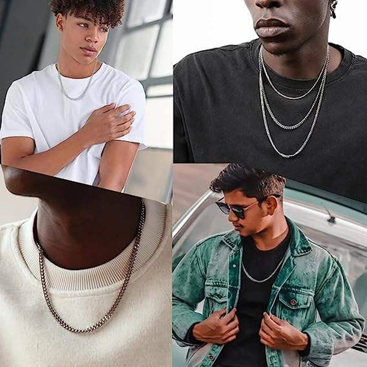 BiG-BOSS Cadena 925 Sterling Silver Italy Fine Chain Necklaces Link Box Rope Figaro Snake Curb Cuban Bulk Jewelry for Women