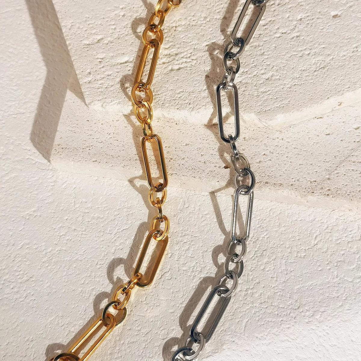 FASHIONISTA Non Tarnish Waterproof Choker Women Stainless Steel Chain Jewelry Making PVD Gold Plated Chunky Necklace DIY Handmade Link Chain