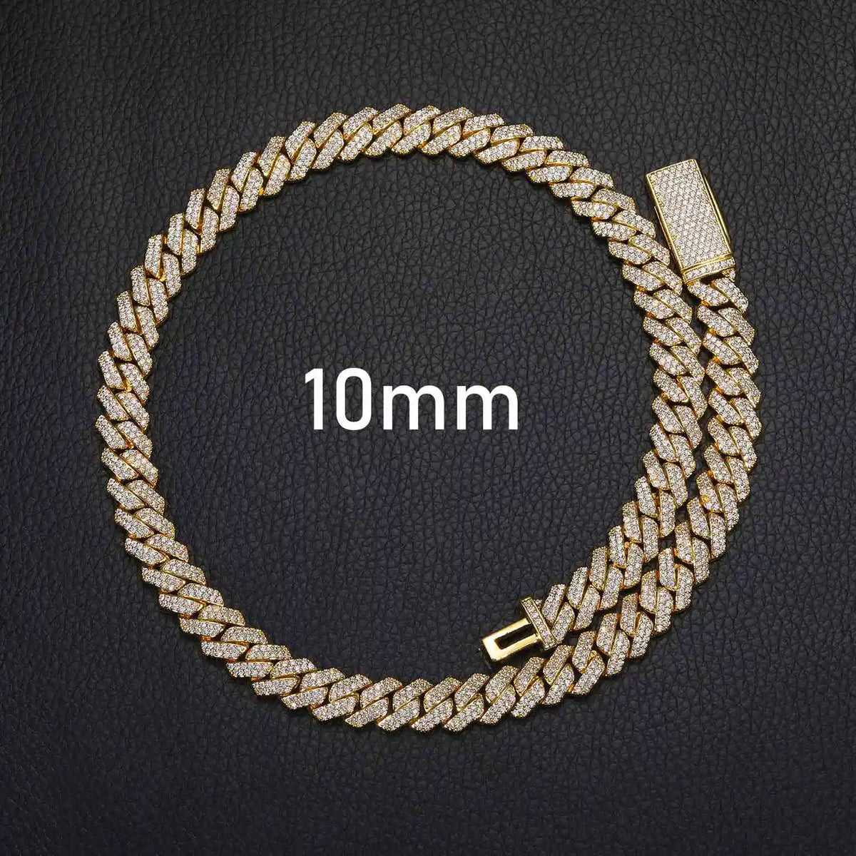 Wholesale Hip Hop Jewelry Fashion 8mm-22mm Gold Plated Brass Prong CZ Diamond Iced Out Cuban Link Chain Necklace for Men Women