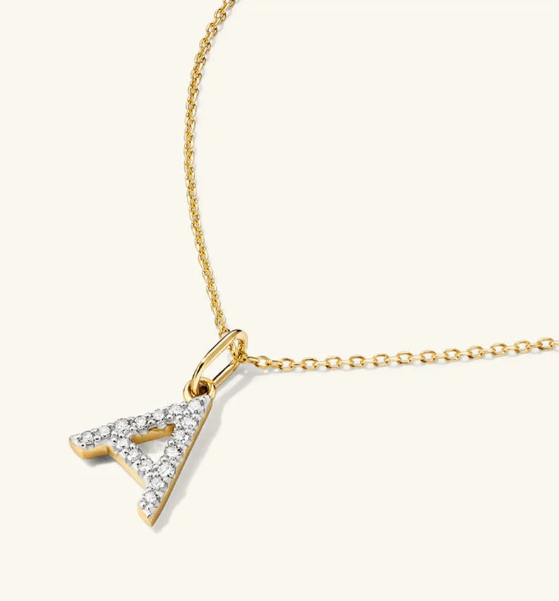REDheart Fashion Jewelry 925 Sterling Silver Full Zircon Sparkling 26 Letters Pendant Necklaces Women Luxury Silver Necklace