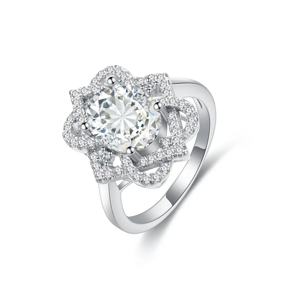 MuShan Jewelry Factory 4 Carat Santa Maria Shallow Sea Blue Gemstone Ring 925 Sterling Silver 8 * 10 Oval High Carbon Diamond