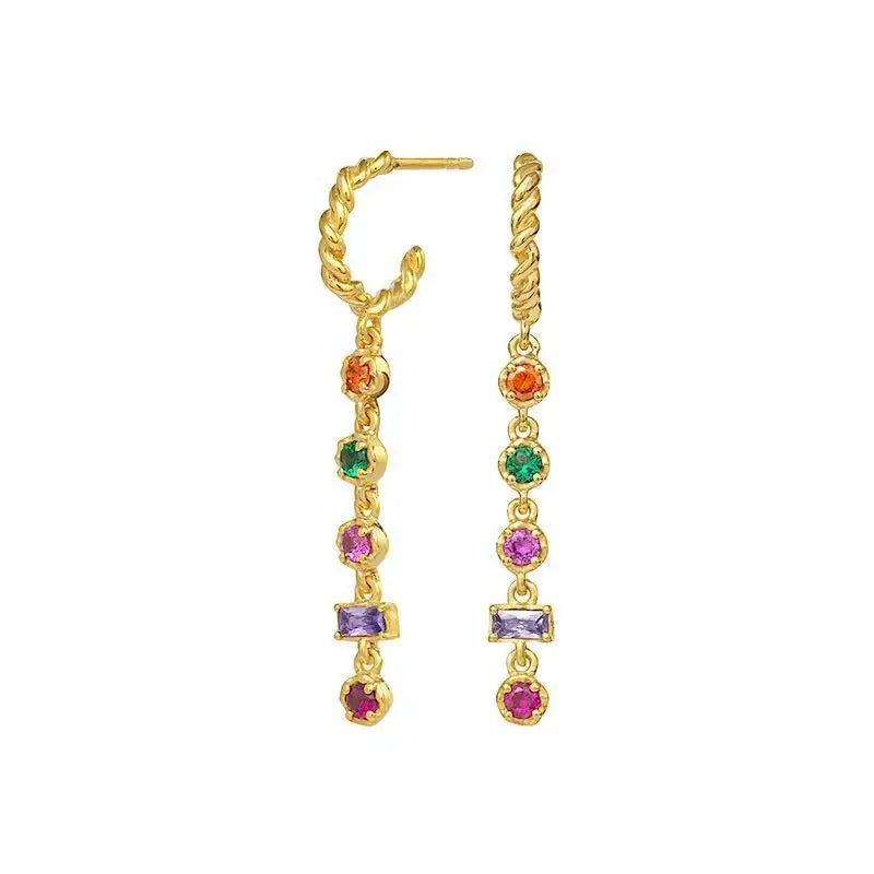 Wholesale Customized Dainty Earring Cz Diamond Jewelry Sterling Silver Earrings 925 Silver Jewelry 18k Gold Ear Loops